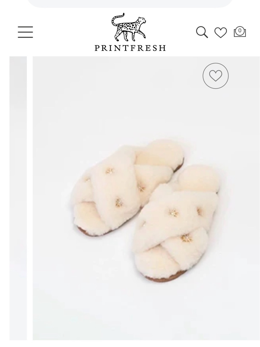 Printfresh Cream Plush Cross-Band Slide Slippers with Gold Stars